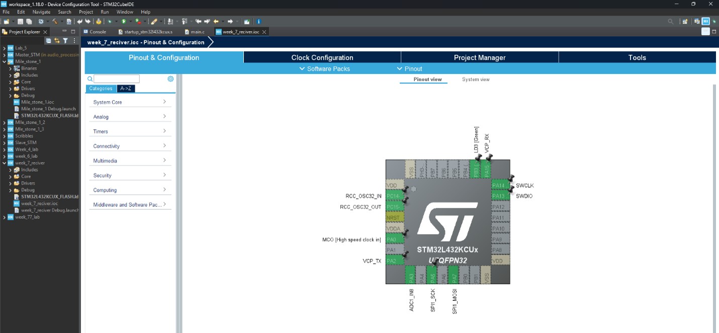 STM32CubeIDE Pinout Configuration